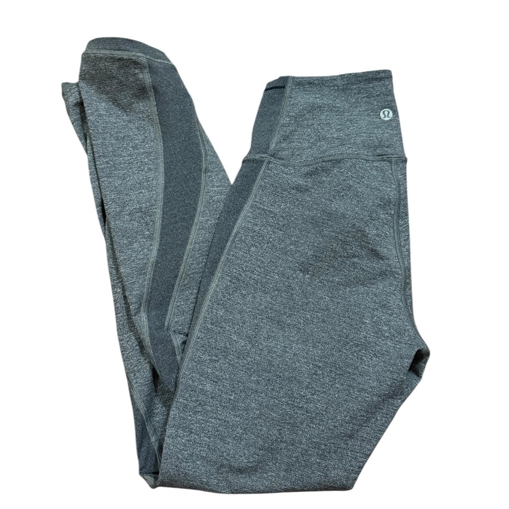 Lululemon Hit It Crop‎ High Rise 7/8 Length Gray Leggings Cropped T60416 Sz 6